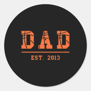 Pegatina Redonda Baloncesto Papá Este 2013 Día del Padre Nacimiento