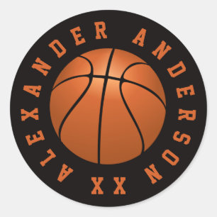 Pegatina Redonda Baloncesto Personaliza