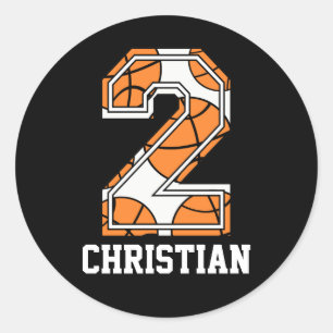 Pegatina Redonda Baloncesto personalizado número 2