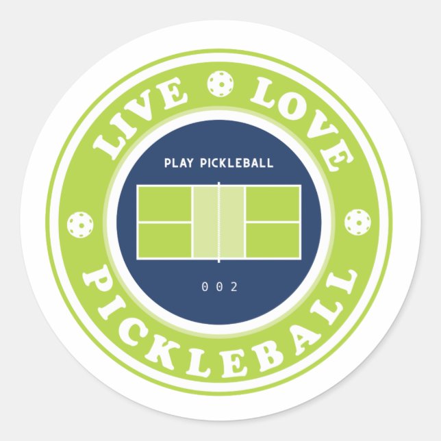 Pegatina Redonda Baloncesto: pickleball de vida (Anverso)