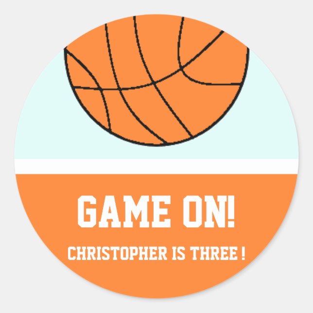 Pegatina Redonda Baloncesto por 3 años (Anverso)