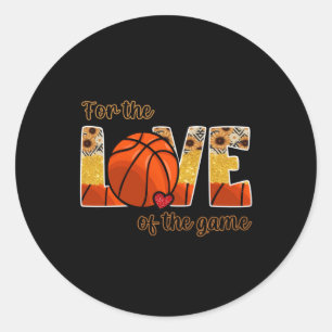 Pegatina Redonda Baloncesto Por El Amor Del Juego