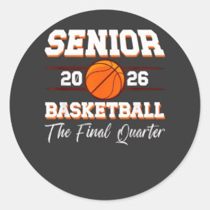 Pegatina Redonda Baloncesto Senior 2026 Orgulloso Baloncesto de Sen