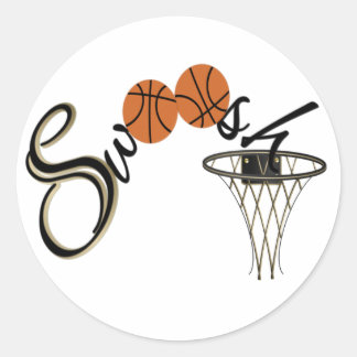 Pegatina Redonda Baloncesto Swoosh