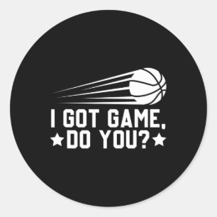 Pegatina Redonda Baloncesto Tengo Juego