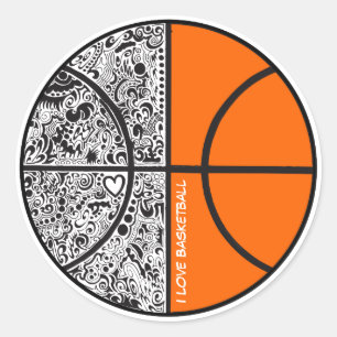 Pegatina Redonda Baloncesto tribal