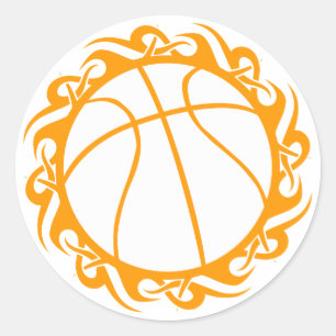 Pegatina Redonda baloncesto. tribal