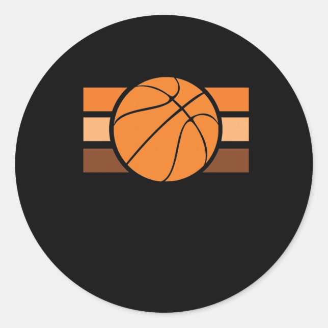 Pegatina Redonda Baloncesto Vintage Sunset (Anverso)