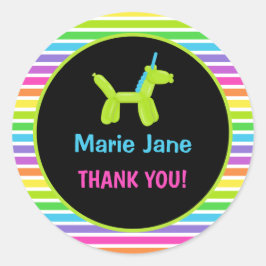 PEGATINA REDONDA BALONES DE ANIMALES DEL CUMPLEAÑOS