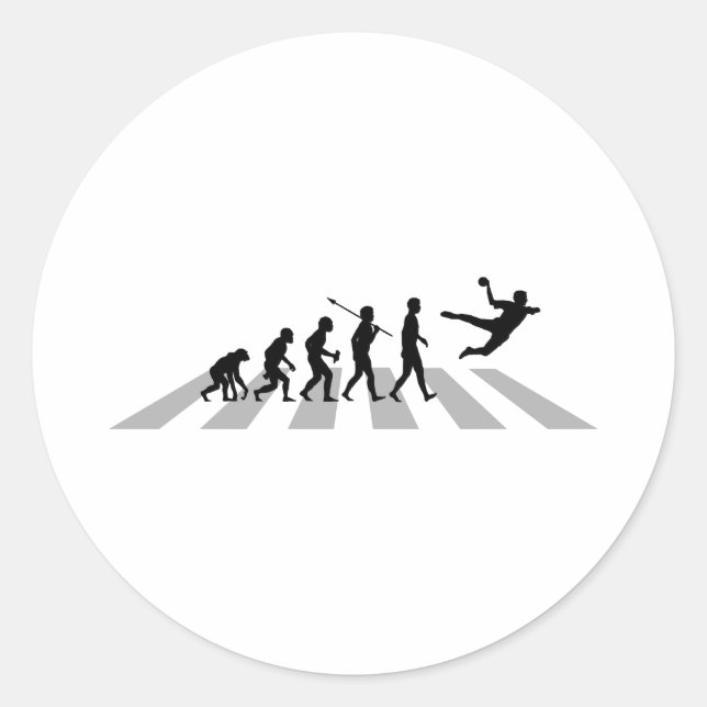 Pegatina Redonda Balonmano (Anverso)