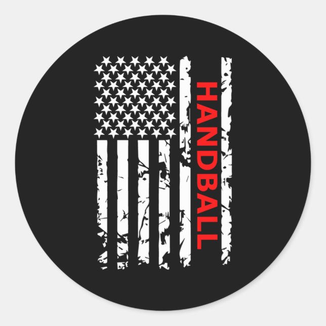 Pegatina Redonda Balonmano (Anverso)