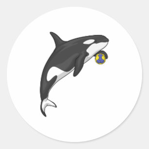 Pegatina Redonda Balonmano Orca