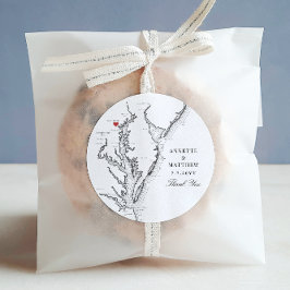 Pegatina Redonda Baltimore Maryland Black White Wedding Favor