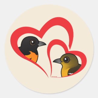 Pegatina Redonda Baltimore Oriole Love