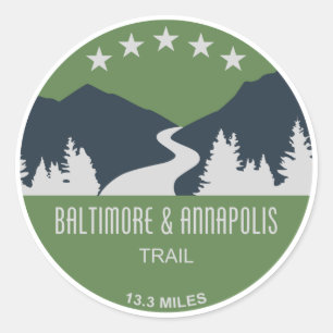 Pegatina Redonda Baltimore y Annapolis Trail