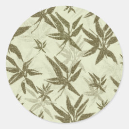 Pegatina Redonda Bambú sobre las ovejas beiges - patrón de superfic