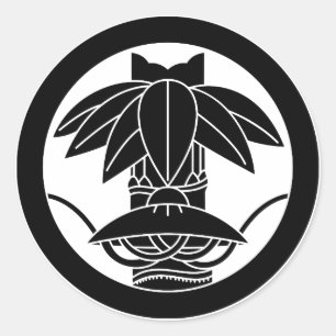 Pegatina Redonda Bambú y gorra sedge en círculo