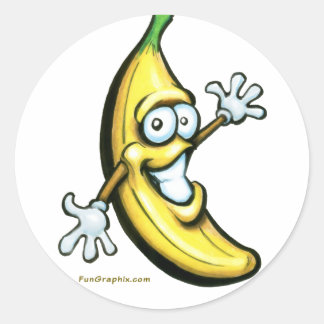 Pegatina Redonda Banana