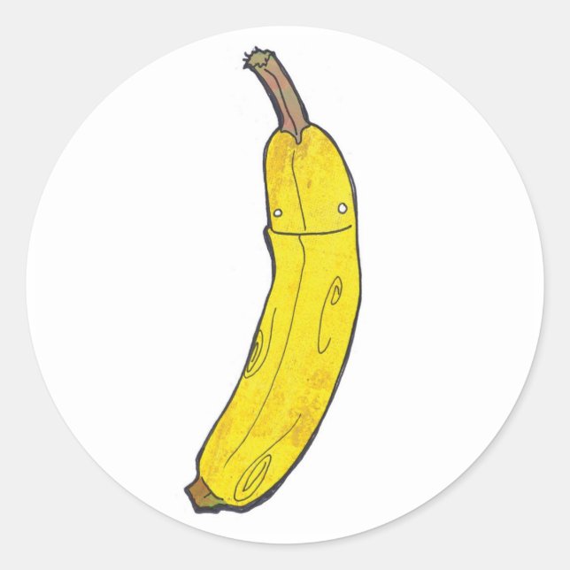 Pegatina Redonda banana (Anverso)