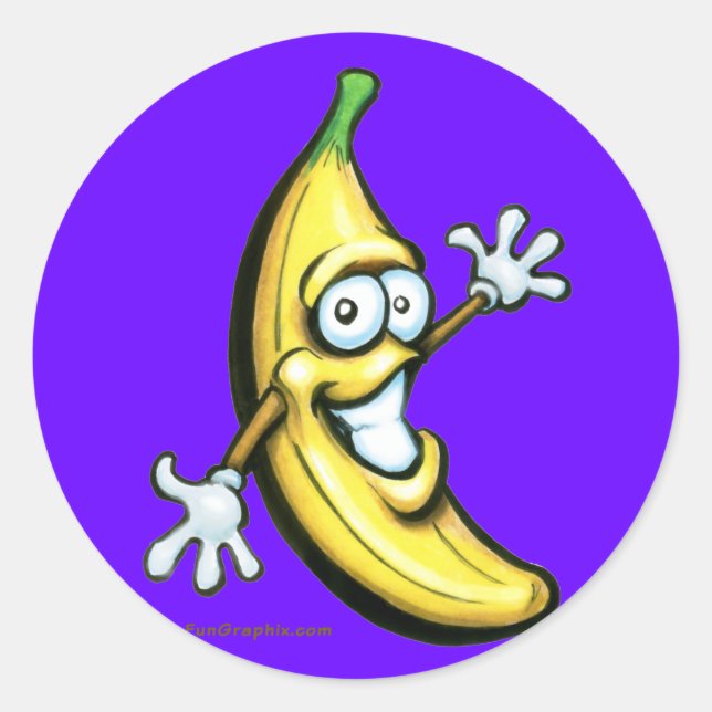 Pegatina Redonda Banana (Anverso)
