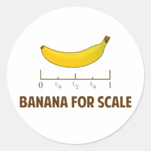 Pegatina Redonda Banana a escala