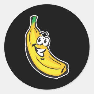 Pegatina Redonda banana feliz
