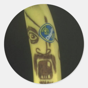 Pegatina Redonda Banana pirata