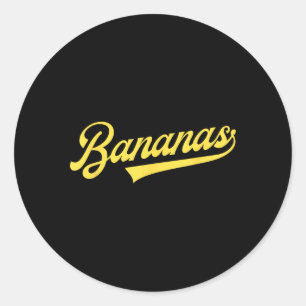 Pegatina Redonda Banana Retro Throwback Bananas camiseta clásica.pn