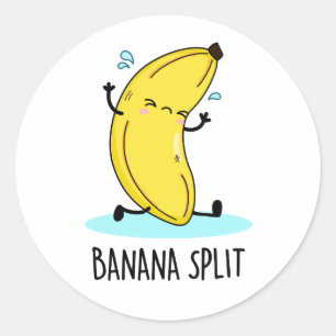 Pegatina Redonda Banana Split Funny Dancing Banana Pun