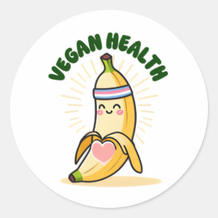Pegatina Redonda Banana vegan