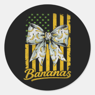 Pegatina Redonda Bananas Amantes de la Cute Coquette Bananas Banana