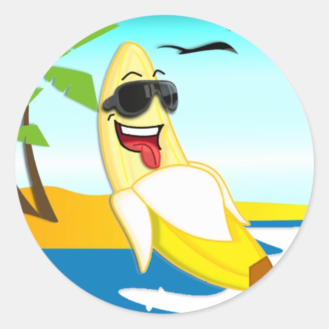 Pegatina Redonda Bananas Club - Mercancías oficiales (Anverso)