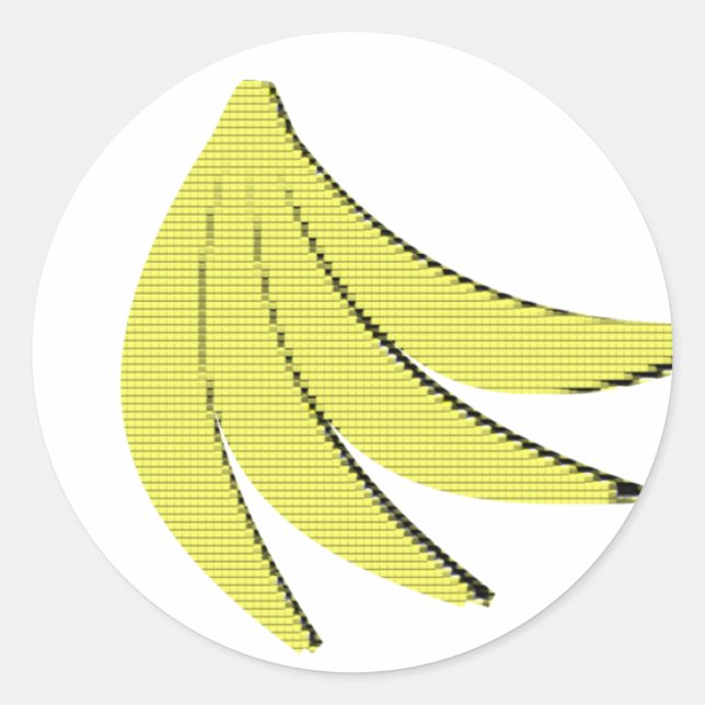 Pegatina Redonda Bananas de 8 bits (Anverso)
