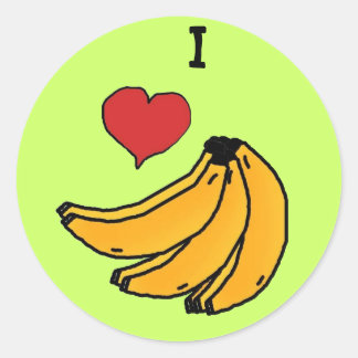 Pegatina Redonda bananasrealidad, aplicación de corazón, yo