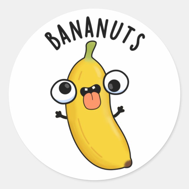 Pegatina Redonda Bananus Funny Crazy Banana Fruit Pun (Anverso)