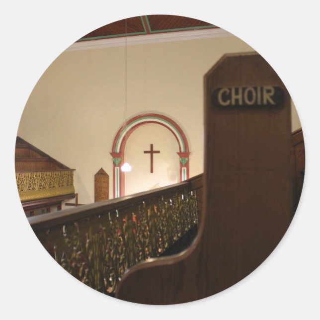Pegatina Redonda banco de coros (Anverso)