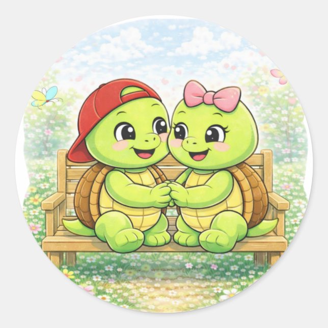 Pegatina Redonda Banco del Amor (Anverso)