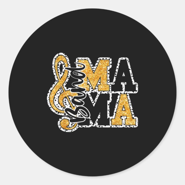 Pegatina Redonda Band Mom Life Mother's Day Band Mama Marching Band (Anverso)