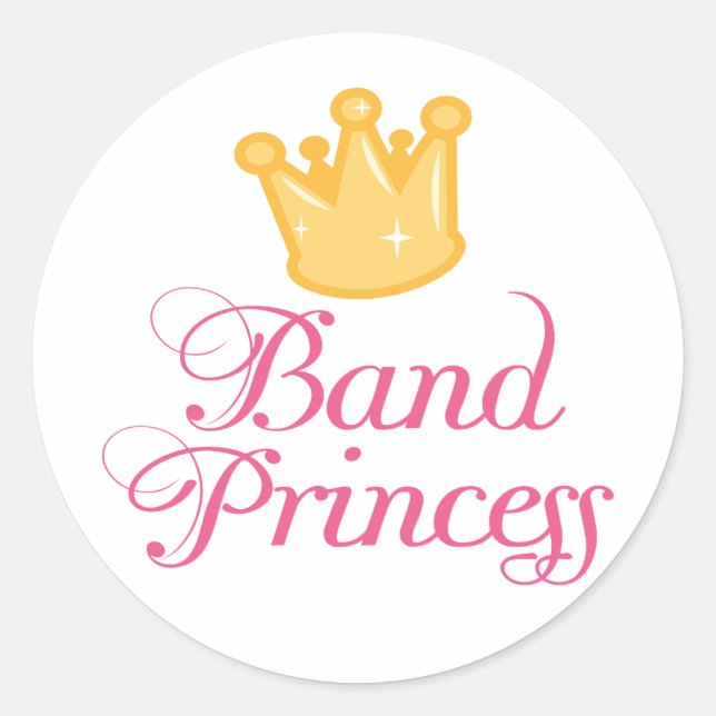 Pegatina Redonda Banda Cute Princess Music Gift (Anverso)