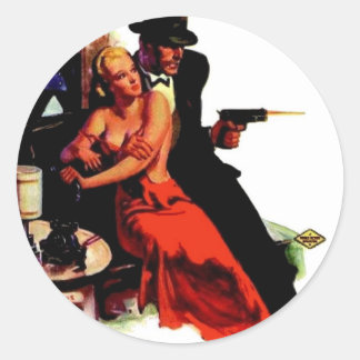 Pegatina Redonda Banda de acción doble