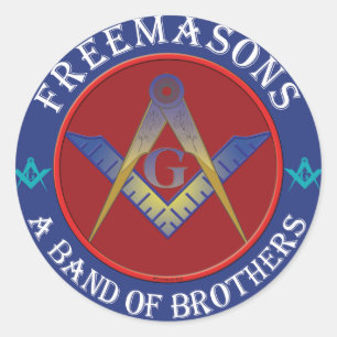 Pegatina Redonda Banda de los Freemasons de hermanos