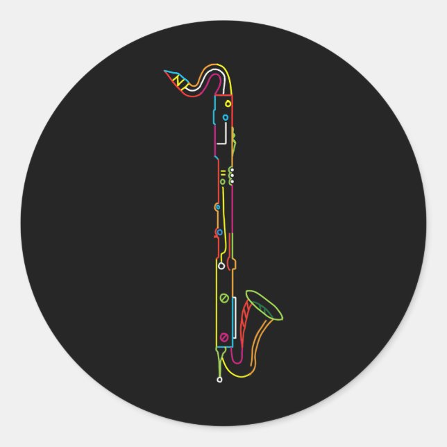 Pegatina Redonda Banda de Marcha Bass Clarinet Appartal (Anverso)
