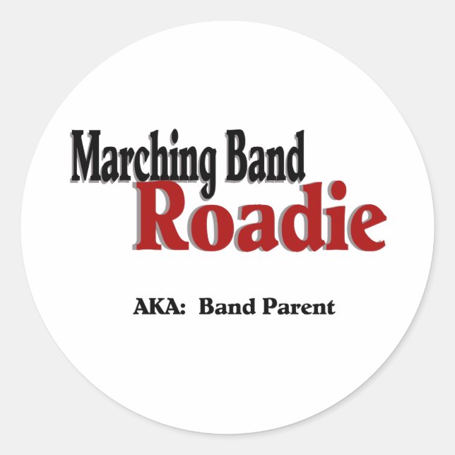 Pegatina Redonda Banda de marcha Roadie (Anverso)