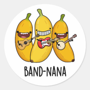 Pegatina Redonda Banda-nana Funny Fruit Banana Pun