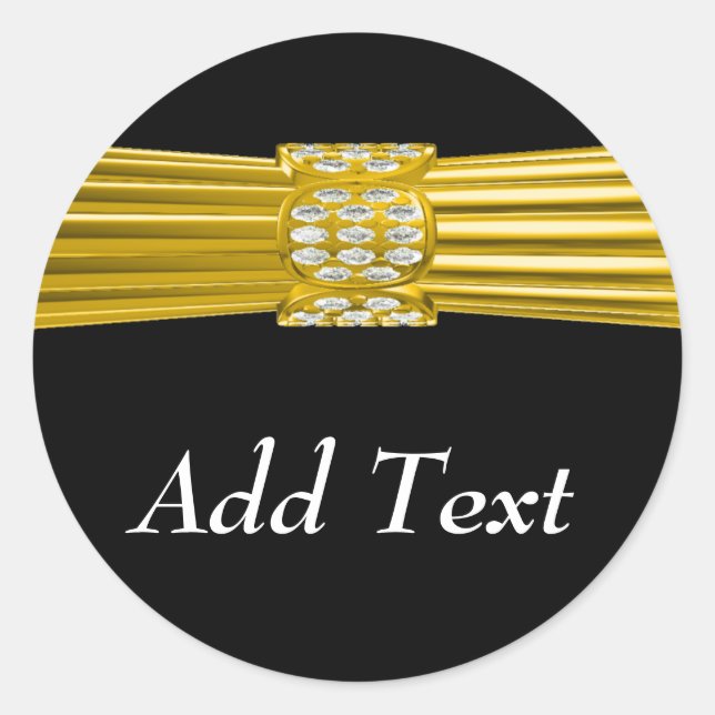 Pegatina Redonda Banda personalizable Gold (Anverso)