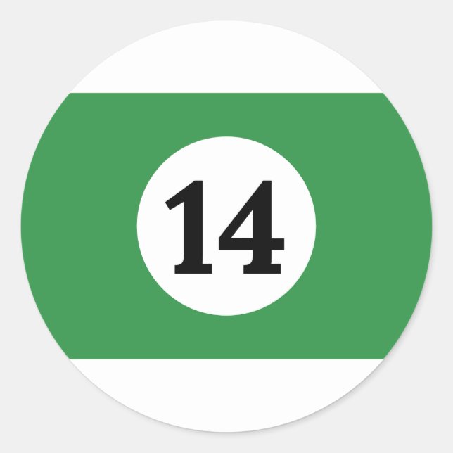 Pegatina Redonda Banda Verde Banda Billiard 14 (Anverso)