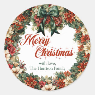 Pegatina Redonda Banda verde del bosque húmedo y oro lux