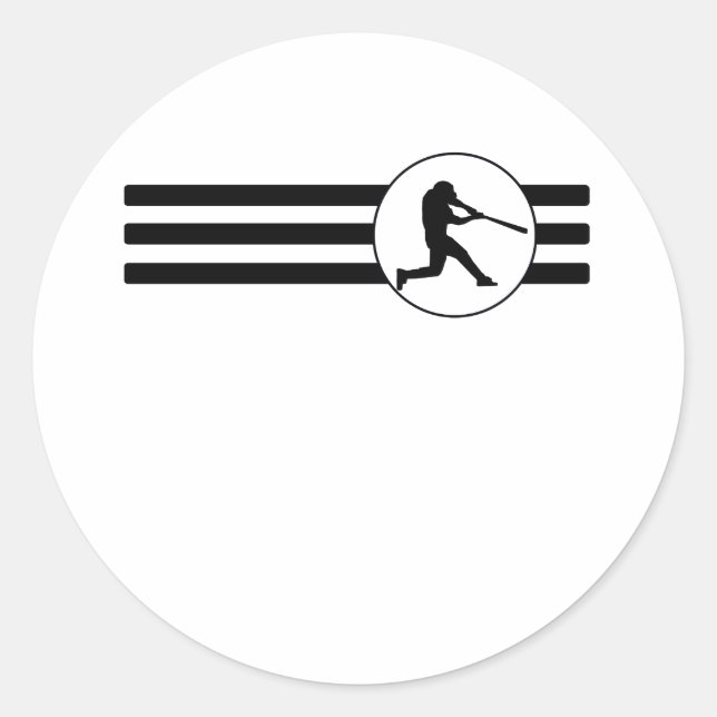 Pegatina Redonda Bandas de béisbol (Anverso)