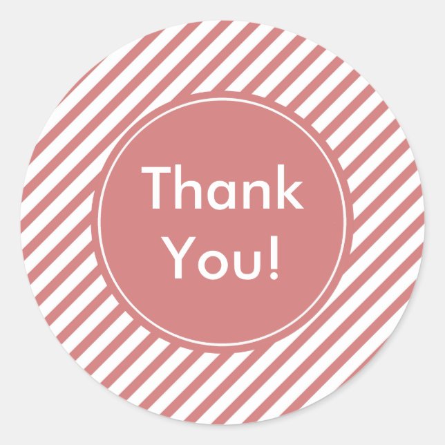 Pegatina Redonda Bandas de coral y blanco (Anverso)