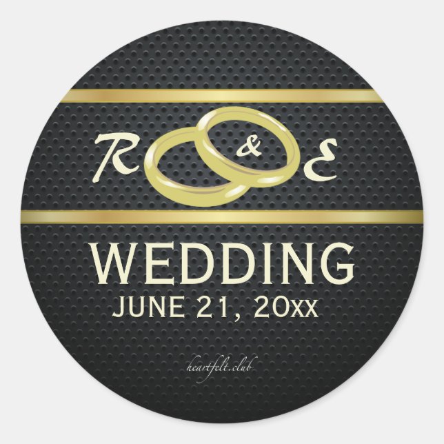 Pegatina Redonda Bandas de Pegatinas de oro (Anverso)